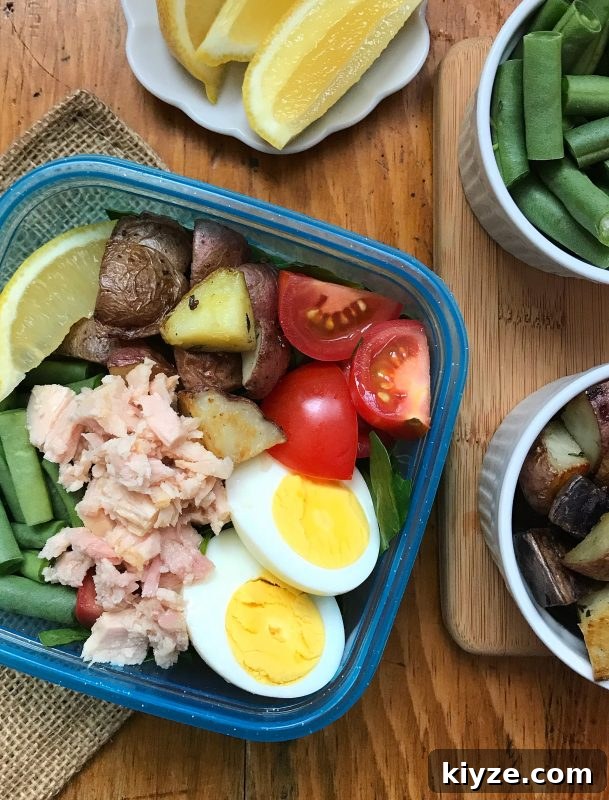 Tuna Niçoise Salad with Perfect Hard-Boiled Eggs: Step-by-Step Recipe 2 Tuna Nicoise Salad via LizsHealthyTable.com #salad