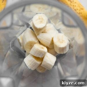 Quick 5-Minute Banana Puree Recipe for Babies 11 sliced bananas in a vitamix blender container