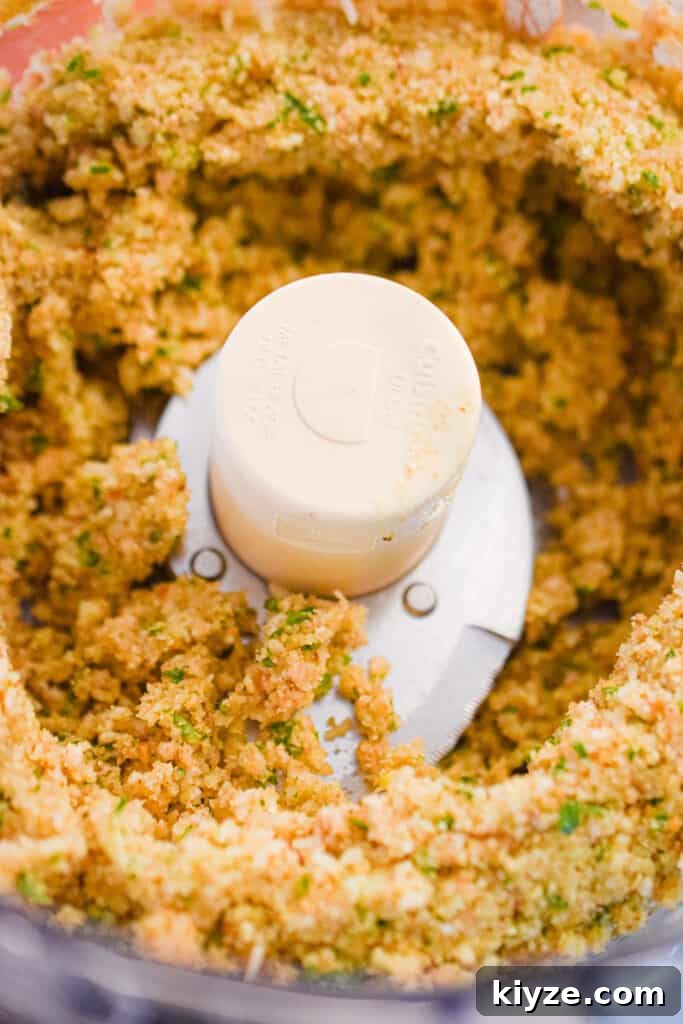 The Italian stuffing is ready to be added to the mushrooms