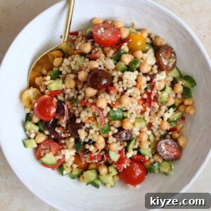 pearl couscous salad w feta chickpeas