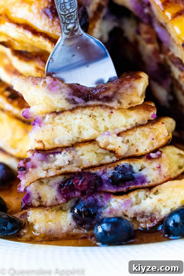Fluffy Blueberry Pancakes with Homemade Syrup Recipe 11 Blueberry Pancakes