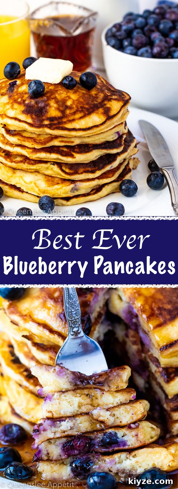 Fluffy Blueberry Pancakes with Homemade Syrup Recipe 12 Blueberry Pancakes