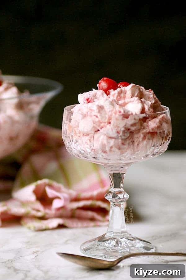 Decadent Chocolate Cherry Layer Cake Recipe 7 Tropical Cherry Ambrosia in a crystal glass