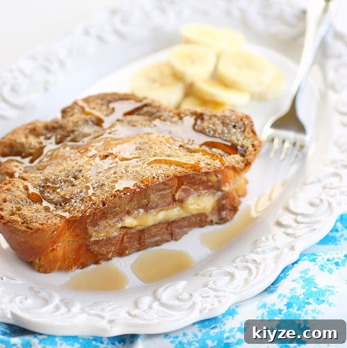 Banana-Stuffed French Toast with Cinnamon Maple Glaze 12 Banana Stuffed French Toast