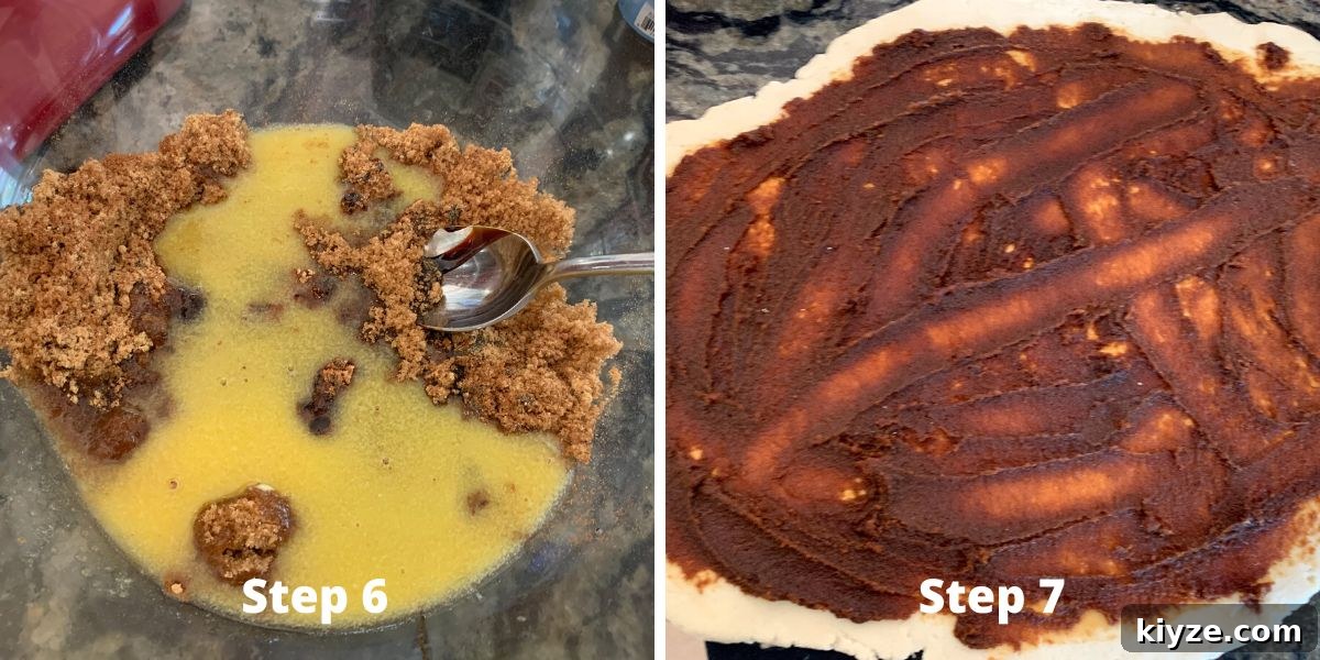 Gluten-Free Gingerbread Cinnamon Rolls Recipe 6 Photos of steps 6 and 7.