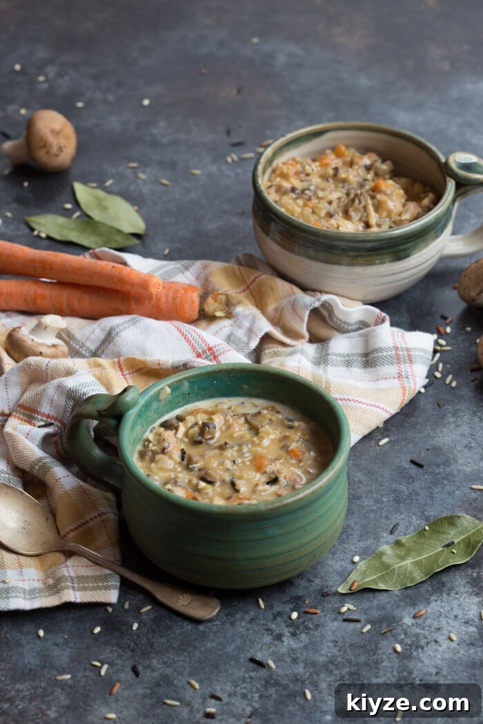 Creamy Turkey and Wild Rice Soup Recipe for Leftovers 2 Turkey Wild Rice Soup is hearty and comforting with rich, earthy flavors and a full-bodied texture from wild rice.