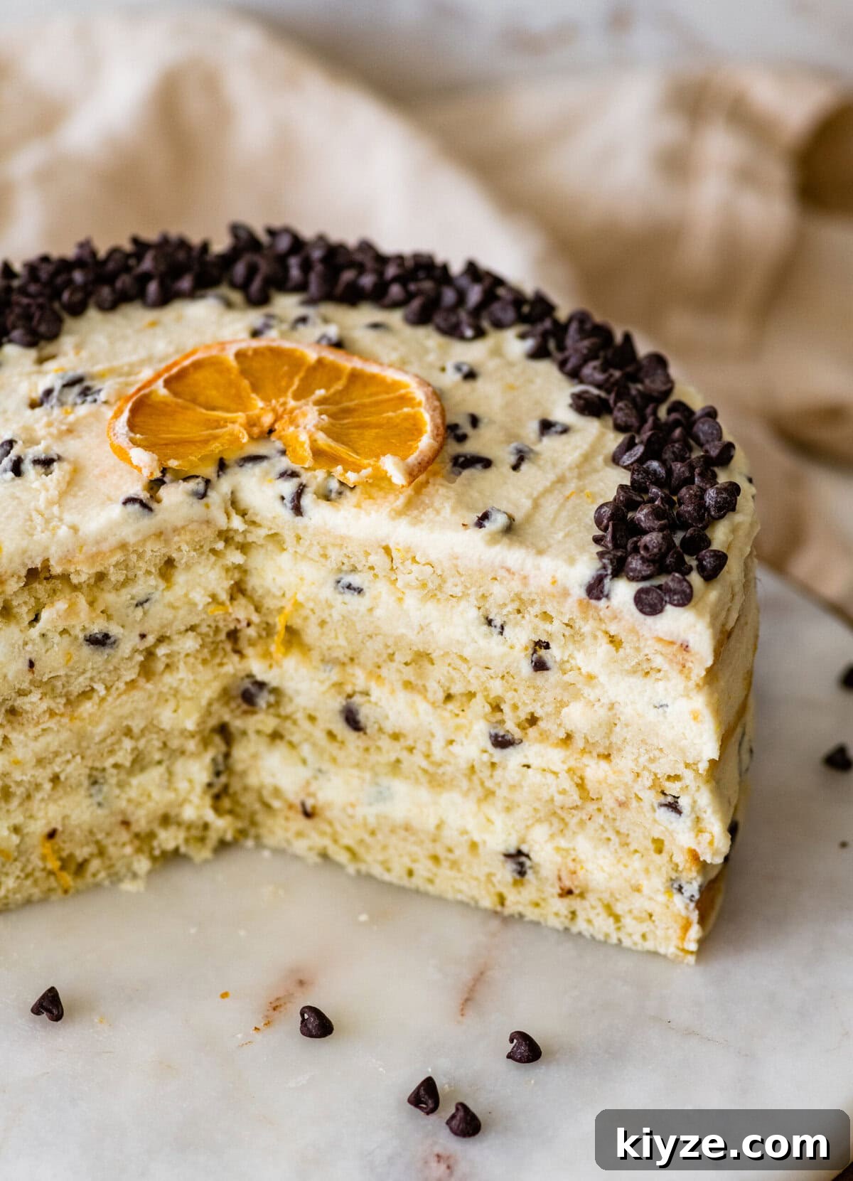 Italian Cannoli Cake Recipe: Classic Sicilian Dessert Guide 16 Cannoli cake with chocolate chips slices cut out to see the interior slices.