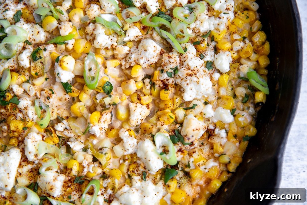 Jalapeño Feta Elote Dip Recipe for Parties and Game Day 5 Overhead close up of elote dip.