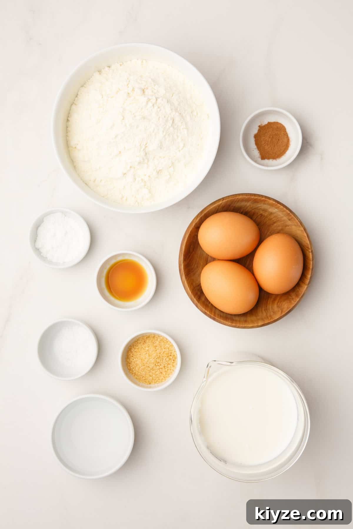 ingredients to make churro waffles.