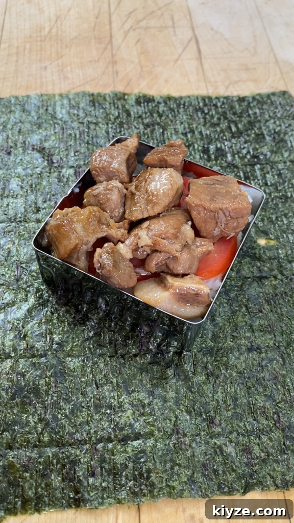 Pork Adobo Musubi Recipe: Filipino Rice Sandwich with Tangy Soy-Vinegar Pork 9 Finished musubi