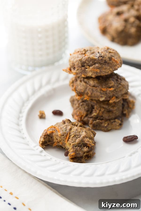 Gluten-Free Vegan Carrot Cake Power Cookies — Moist & Spiced 3 Carrot Cake Power Cookies! Healthy, gluten-free and vegan breakfast cookies that are full of superfoods. Delicious and kid-friendly!