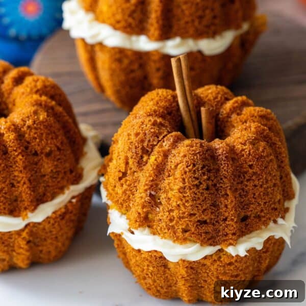Mini Pumpkin Bread Mini Pumpkins with cream cheese frosting