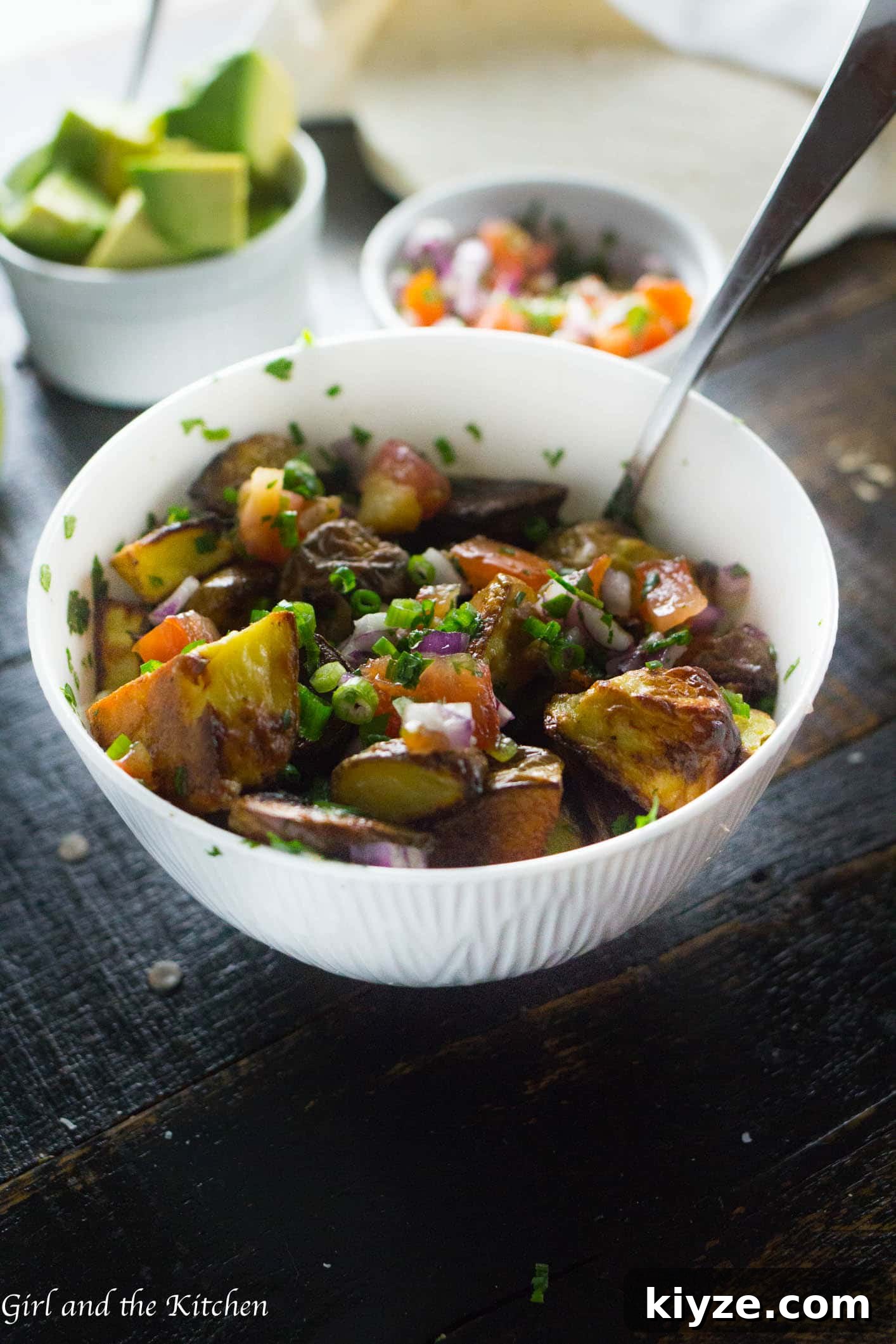 Crispy Mexican-Style Roasted Potatoes with Spicy Citrus Seasoning 2 Classic roasted potatoes baked with classic Mexican spices and tossed with a zesty pico de gallo! Great served warm or as a healthy alternative to a potato salad!