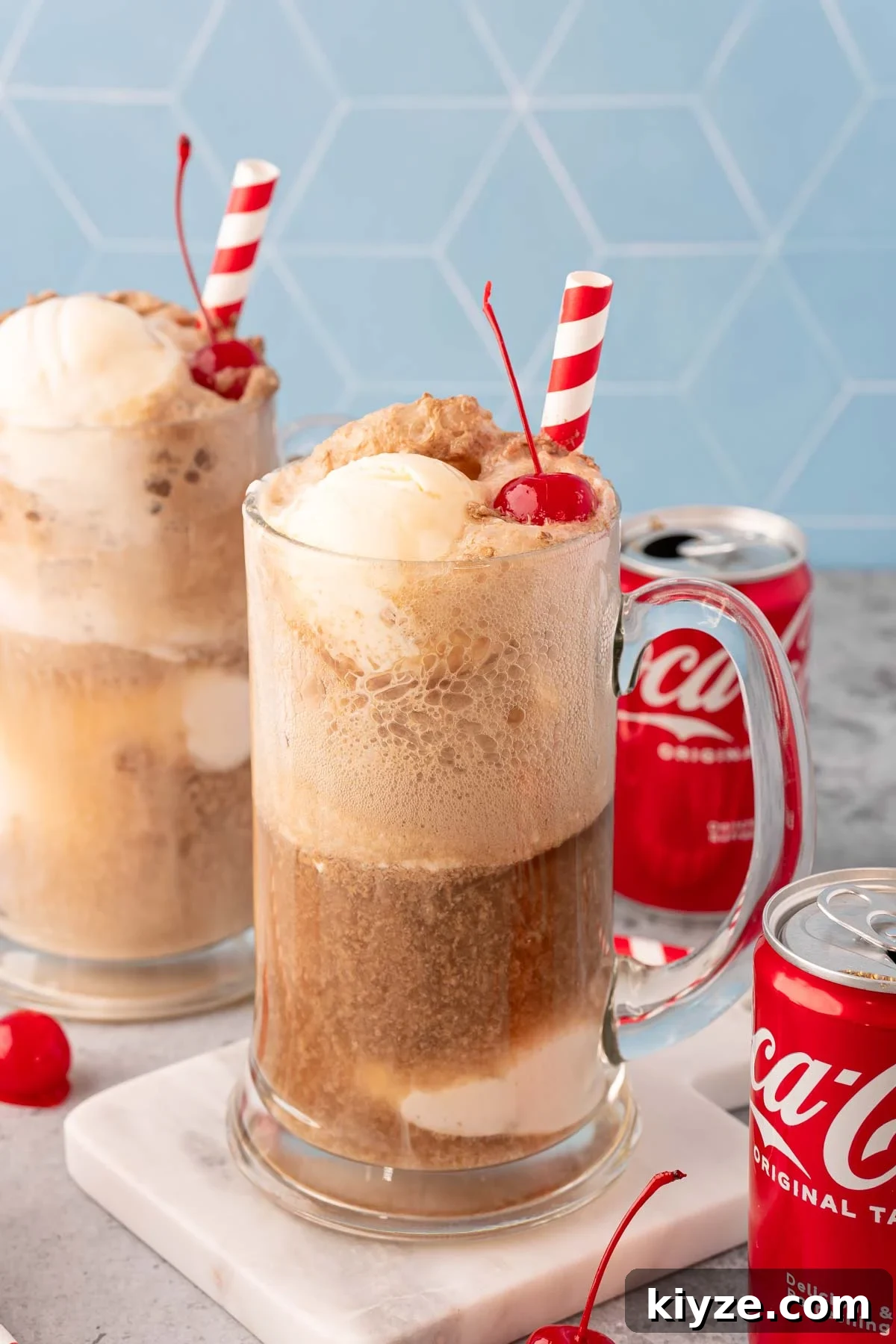 Classic Coke Float Recipe: How to Make the Iconic Soda Float 2 A glass stein filled with a coke float.