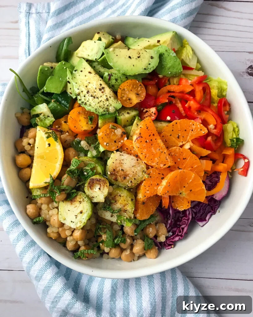18 Flavorful Vegan Bean Salad Recipes for Every Occasion 16 image Warm Chickpeas and Brussels Sprout Israeli Cous Cous Salad