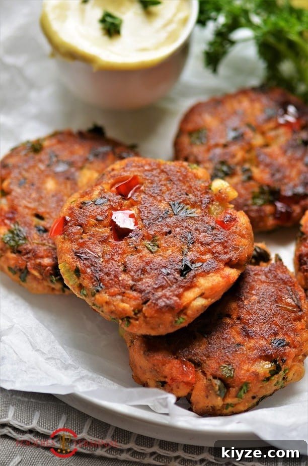 Crispy Salmon Patties Made with Flour: Simple Pan-Fried Recipe 2 Salmon Patties with flour served with mayo mustard dip