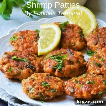 Crispy Salmon Patties Made with Flour: Simple Pan-Fried Recipe 13 Shrimp Patties served on a white plate