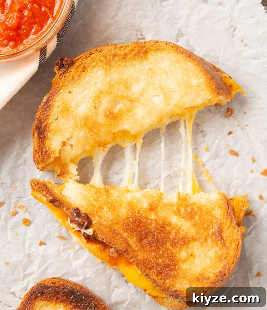Crispy Air Fryer Grilled Cheese Sandwich Recipe 6 mozzarella and cheddar grilled cheese in the air fryer