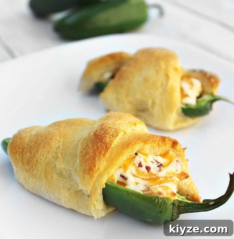 Cheesy Jalapeño Popper Crescent Roll Appetizers 2 Jalapeno poppers