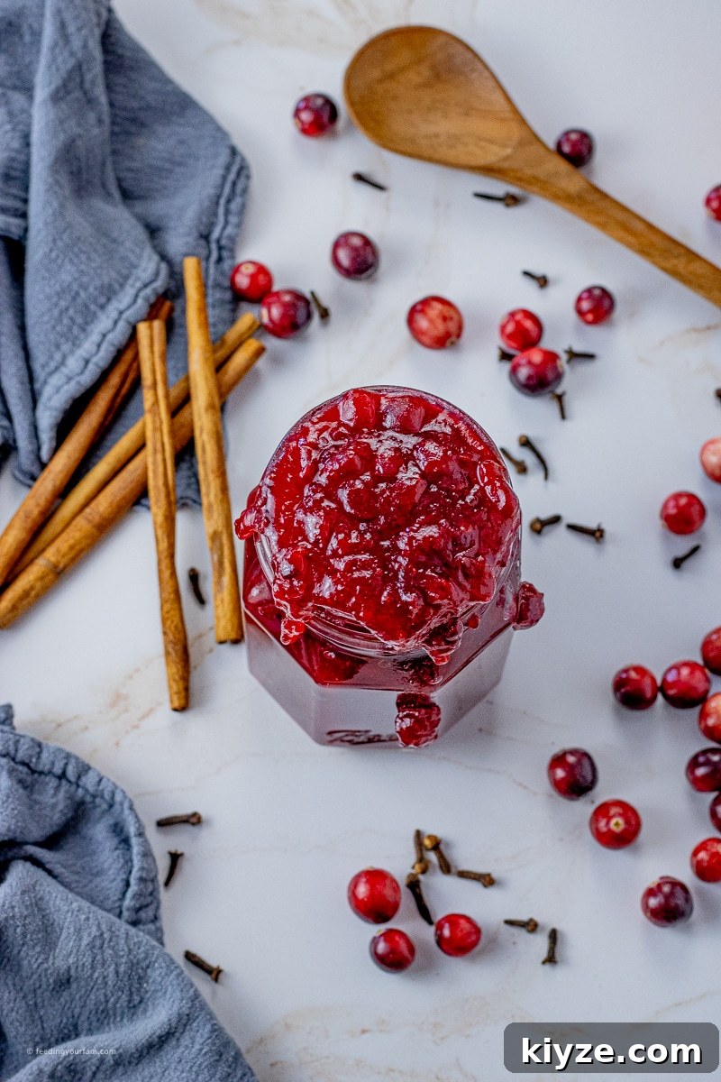 Tangy Cranberry Orange Sauce Recipe for Holiday Feasts 2 jar of homemade cranberry sauce, filled to the top