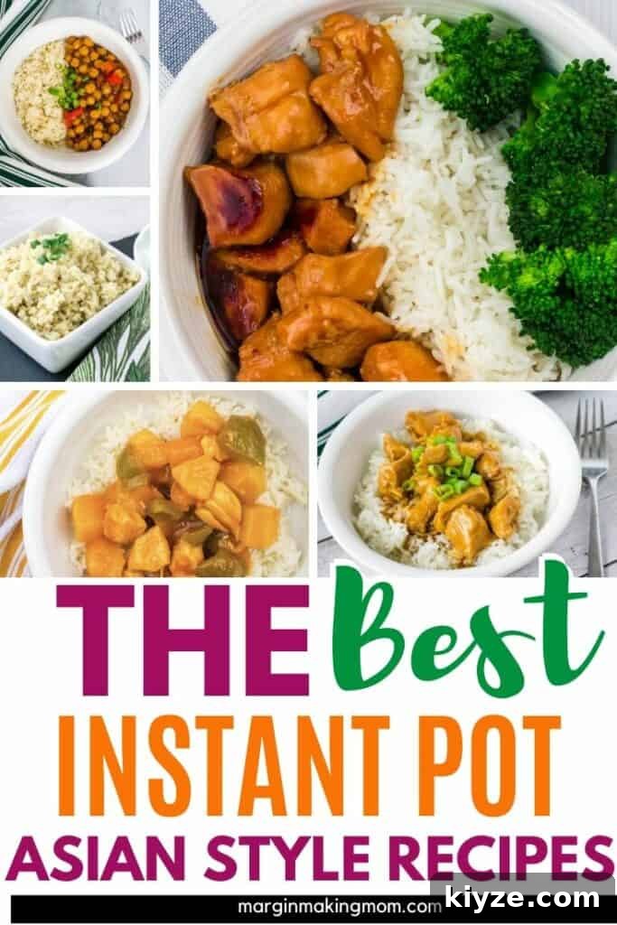Top Instant Pot Asian Recipes for Flavorful Weeknight Meals 2 collage image showing various Instant Pot Asian recipes