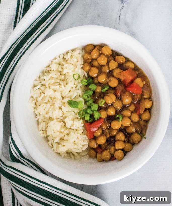 Top Instant Pot Asian Recipes for Flavorful Weeknight Meals 8 white bowl filled with rice and kung pao chickpeas