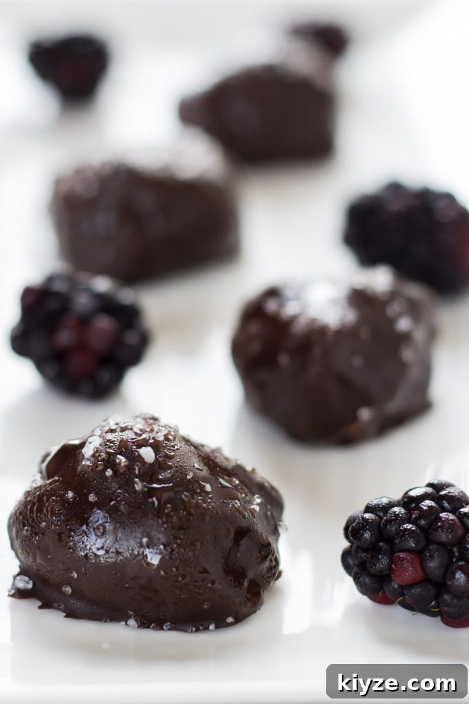 Frozen Blackberry Goat Cheese Chocolate Truffles 6 Frozen Blackberry Goat Cheese Chocolate Bombs