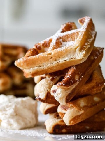 A stack of Earl Grey waffles.