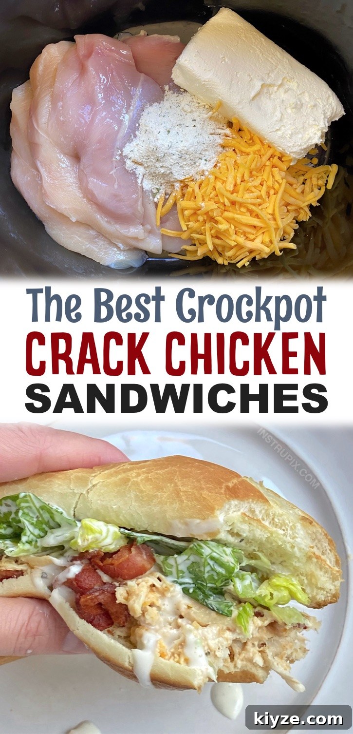 Slow-Cooker Crack Chicken Sandwich Recipe That Melts in Your Mouth 11 Easy Crockpot Shredded Crack Chicken Sandwiches (The best slow cooker meal!)