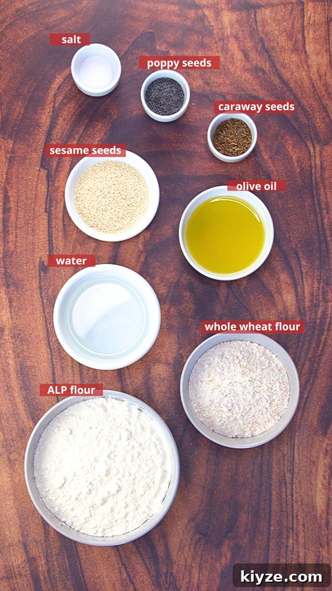 Three-Seed Homemade Crackers Recipe for Crispy, Crunchy Snacks 3 Ingredients to make homemade crackers including flour, olive oil, salt, caraway seeds, and poppyseeds. Hostess At Heart