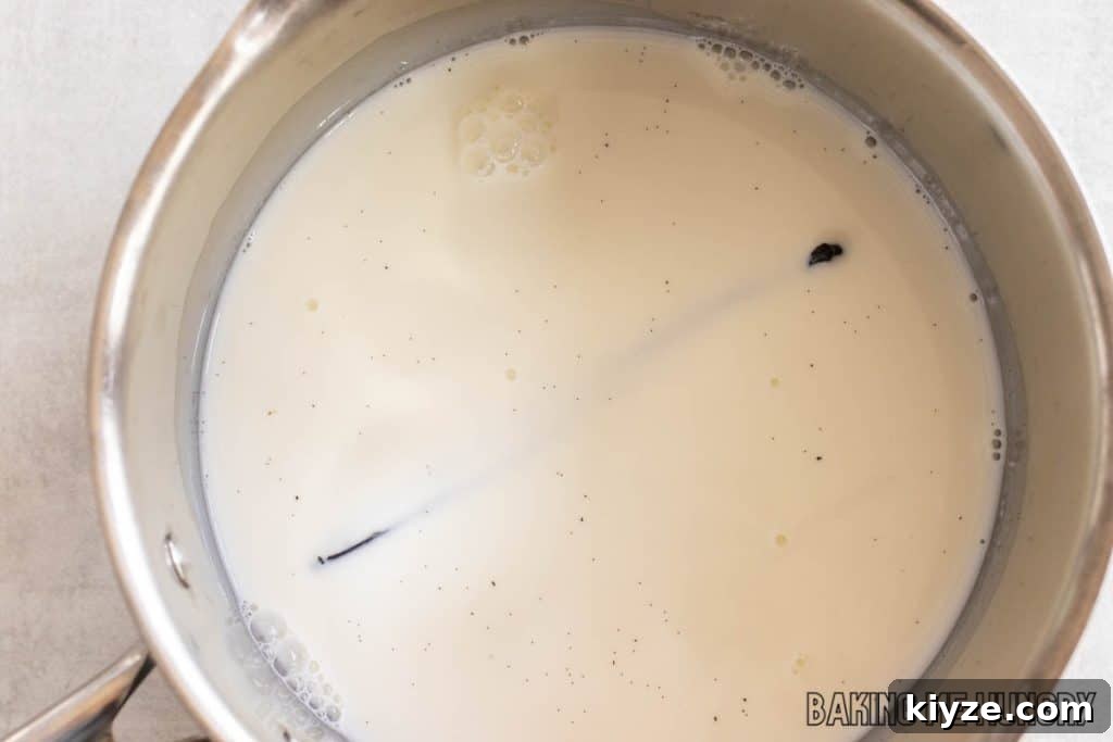 Silky Vanilla Bean Custard Recipe 5 vanilla bean in milk