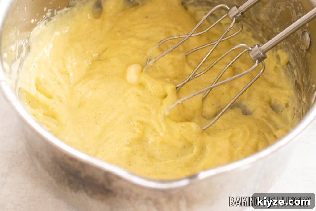 Silky Vanilla Bean Custard Recipe 8 whipped custard in bowl