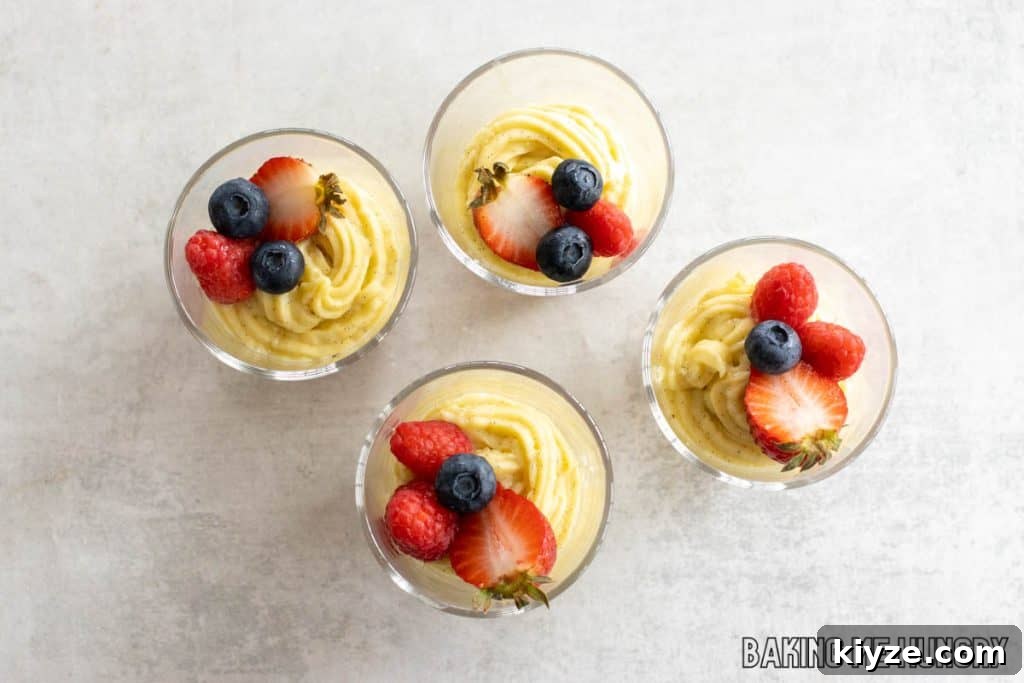 Silky Vanilla Bean Custard Recipe 10 overhead shot of custards