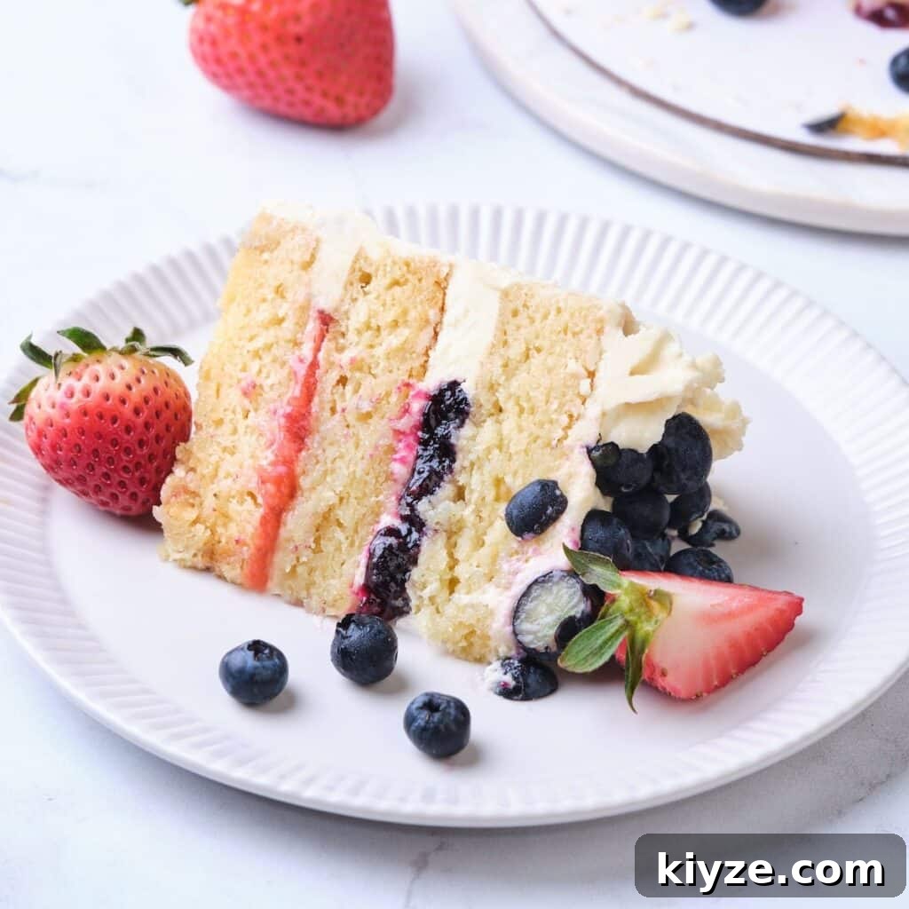 Moist Vanilla Cake Recipe Using the Reverse Creaming Method 10 A vanilla cake made with the traditional creaming mixing method with strawberry and blueberry filling.