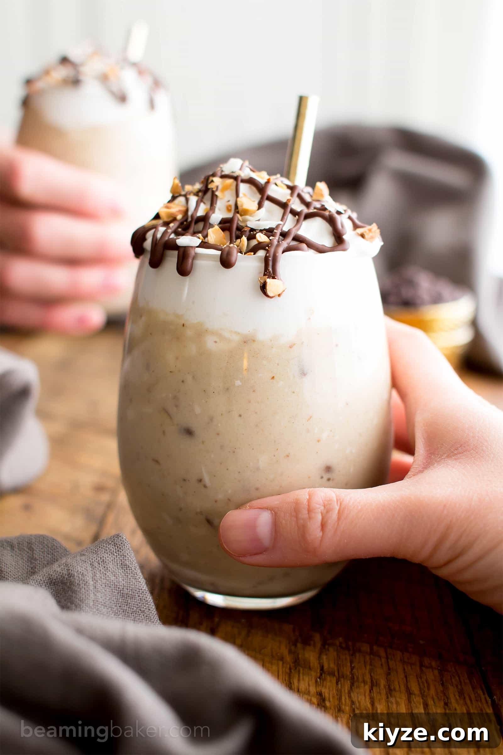 Paleo Almond Joy Milkshake — Vegan, Gluten-Free, Dairy-Free 2 Paleo Almond Joy Milkshake: thick, creamy milkshakes bursting with coconut, chocolate and almonds