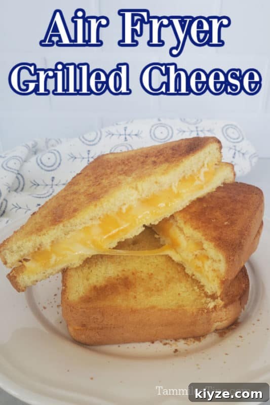 air fryer grilled cheese on a white plate