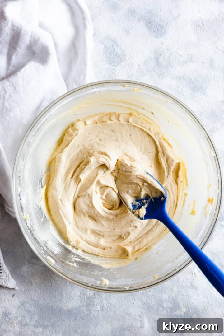 overhead shot of a bowl with cupcake batter