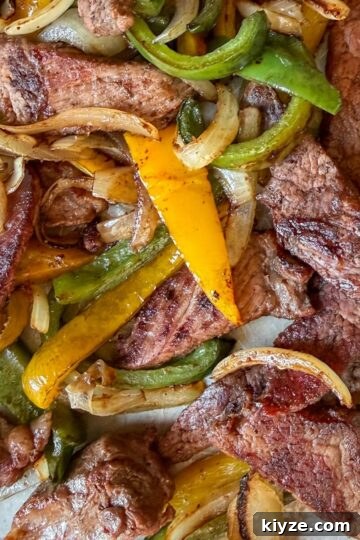 Homemade Fajita Seasoning Recipe That Beats Store-Bought 10 Beef fajitas made in the oven on a sheet pan.