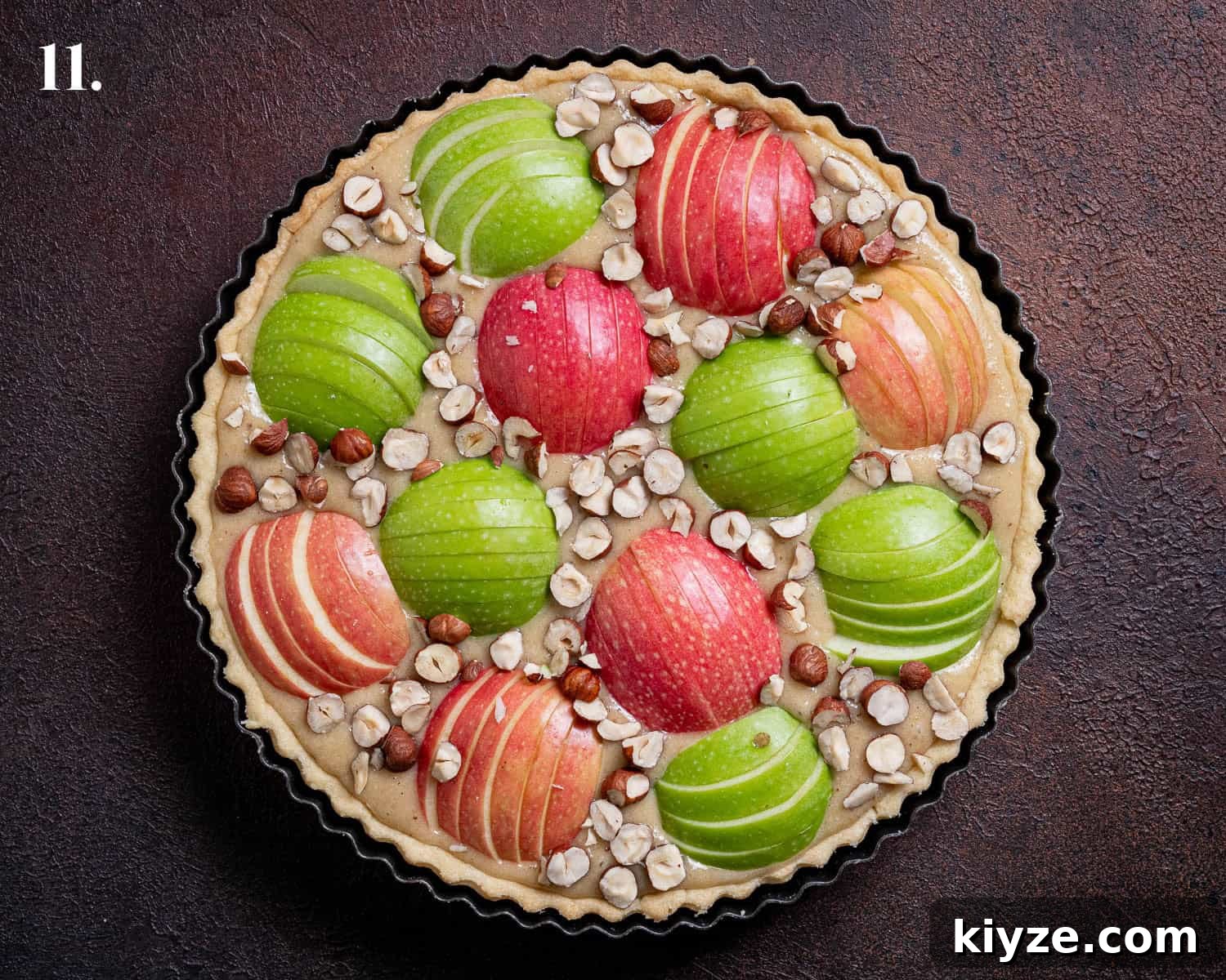 Vegan Apple Hazelnut Frangipane Tart 15 Step 11, the prepared tart before baking.