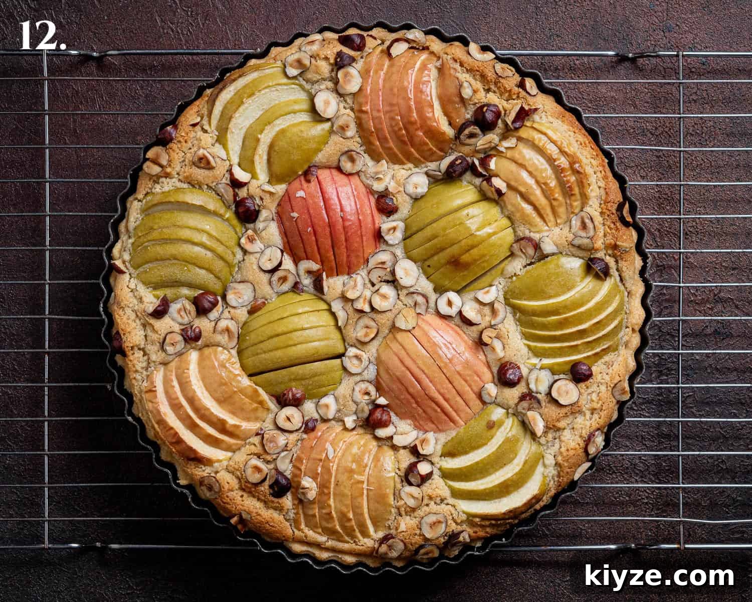 Vegan Apple Hazelnut Frangipane Tart 16 Step 12, the baked tart.
