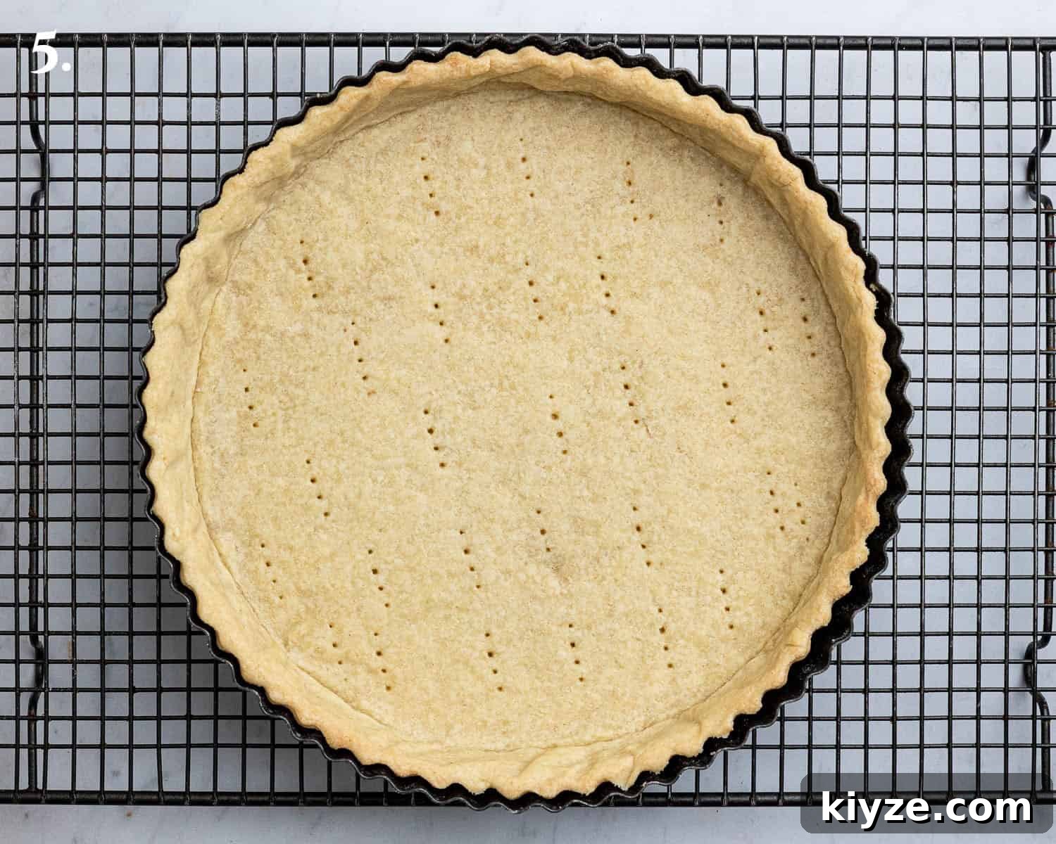 Vegan Apple Hazelnut Frangipane Tart 9 Step 5, the blind baked pastry case.
