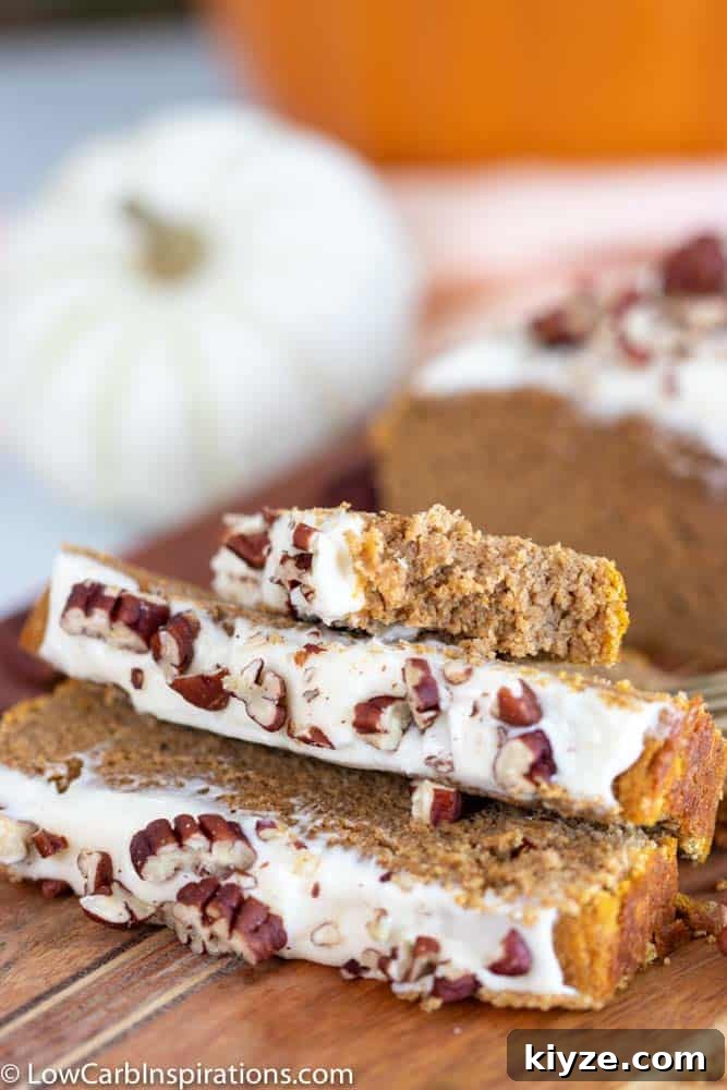 Moist Low-Carb Pumpkin Bread with Cream Cheese Frosting 2 Low Carb Pumpkin Bread with Cream Cheese Frosting
