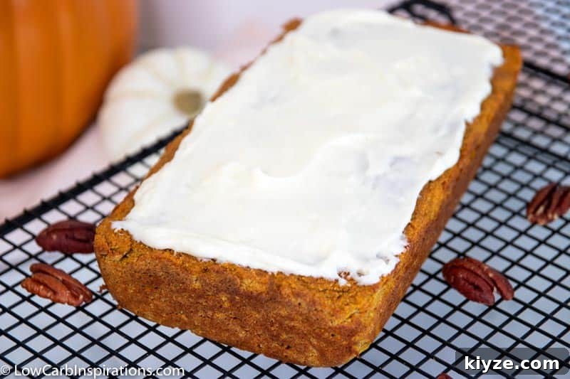 Moist Low-Carb Pumpkin Bread with Cream Cheese Frosting 11 Low Carb Pumpkin Bread with Cream Cheese Frosting