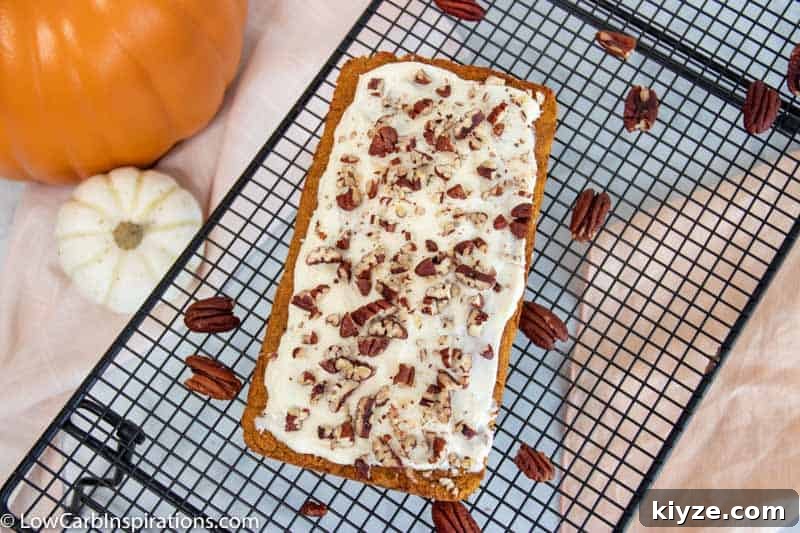 Moist Low-Carb Pumpkin Bread with Cream Cheese Frosting 12 Low Carb Pumpkin Bread with Cream Cheese Frosting
