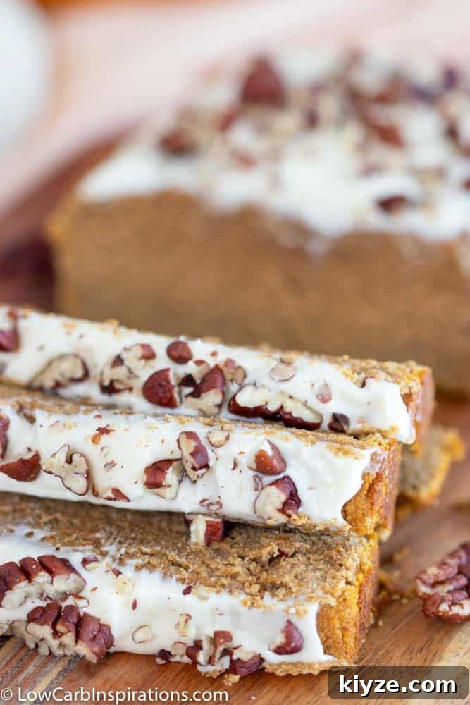 Moist Low-Carb Pumpkin Bread with Cream Cheese Frosting 18 Low Carb Pumpkin Bread with Cream Cheese Frosting