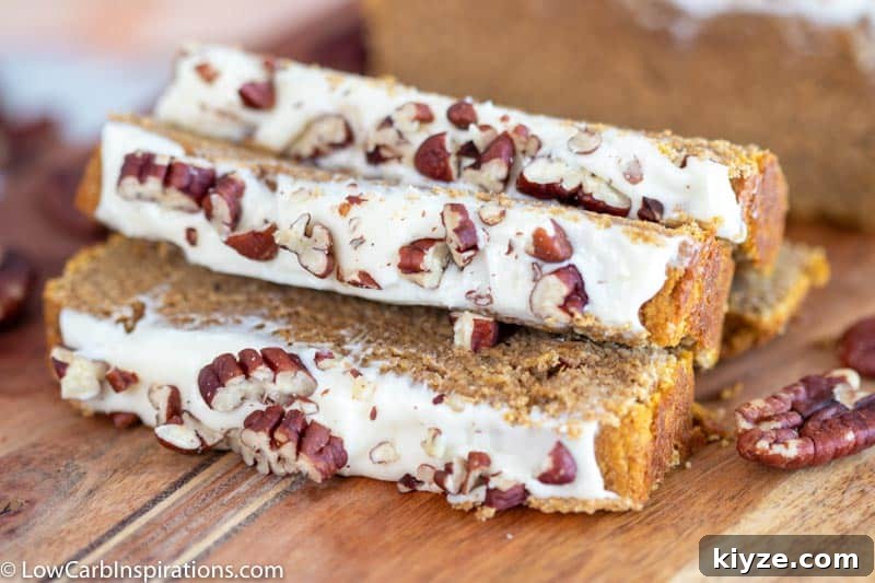 Moist Low-Carb Pumpkin Bread with Cream Cheese Frosting 19 Low Carb Pumpkin Bread with Cream Cheese Frosting