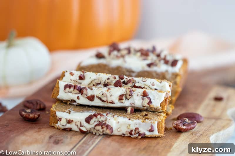 Moist Low-Carb Pumpkin Bread with Cream Cheese Frosting 3 Low Carb Pumpkin Bread with Cream Cheese Frosting