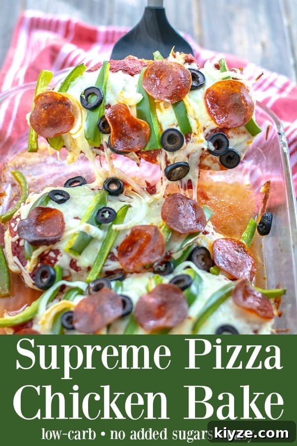 Low-Carb Supreme Pizza Chicken Bake 4 Supreme Pizza Chicken Bake Recipe Low Carb - a ridiculously easy and yummy weeknight dinner the whole family will love