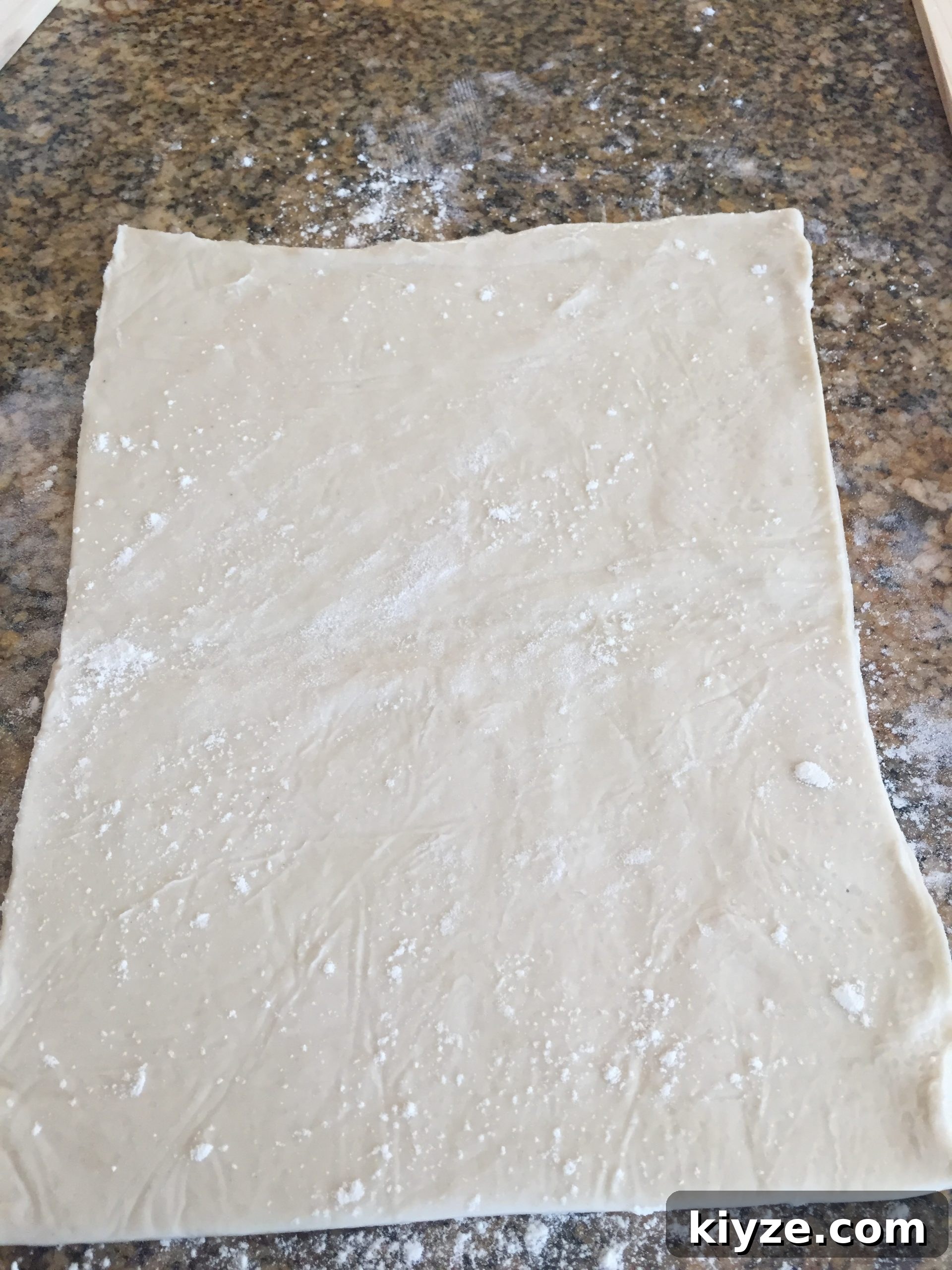 Well floured, cold surface for rolling puff pastry