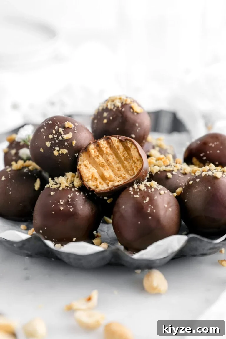 close up of peanut butter balls